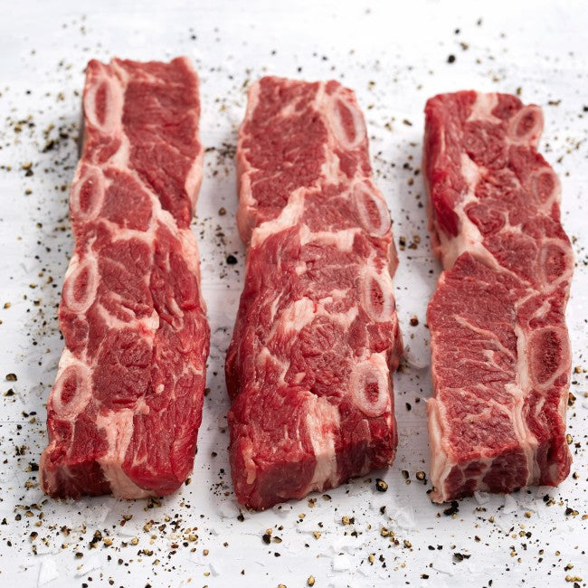 Queen Cut Rib Grassfed Beef Korean Cut Ribs - Flanken Style – North of Nowhere Farm