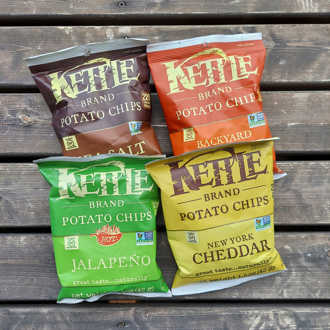 Kettle Potato Chips - Sea Salt, Cheddar, Jalepeno or BBQ (pick-up only)